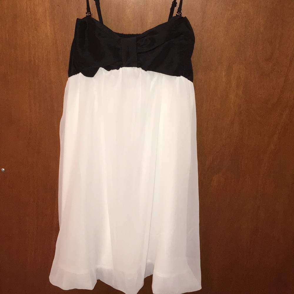 Black and White Bow Dress W/ Removable Straps